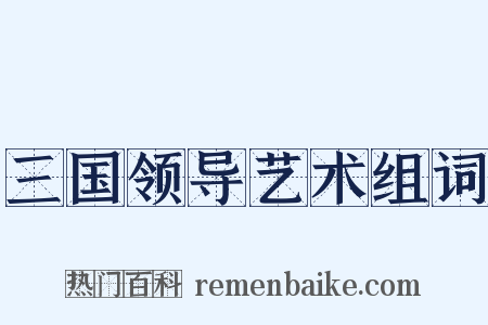 三国领导艺术组词是什么意思的图片